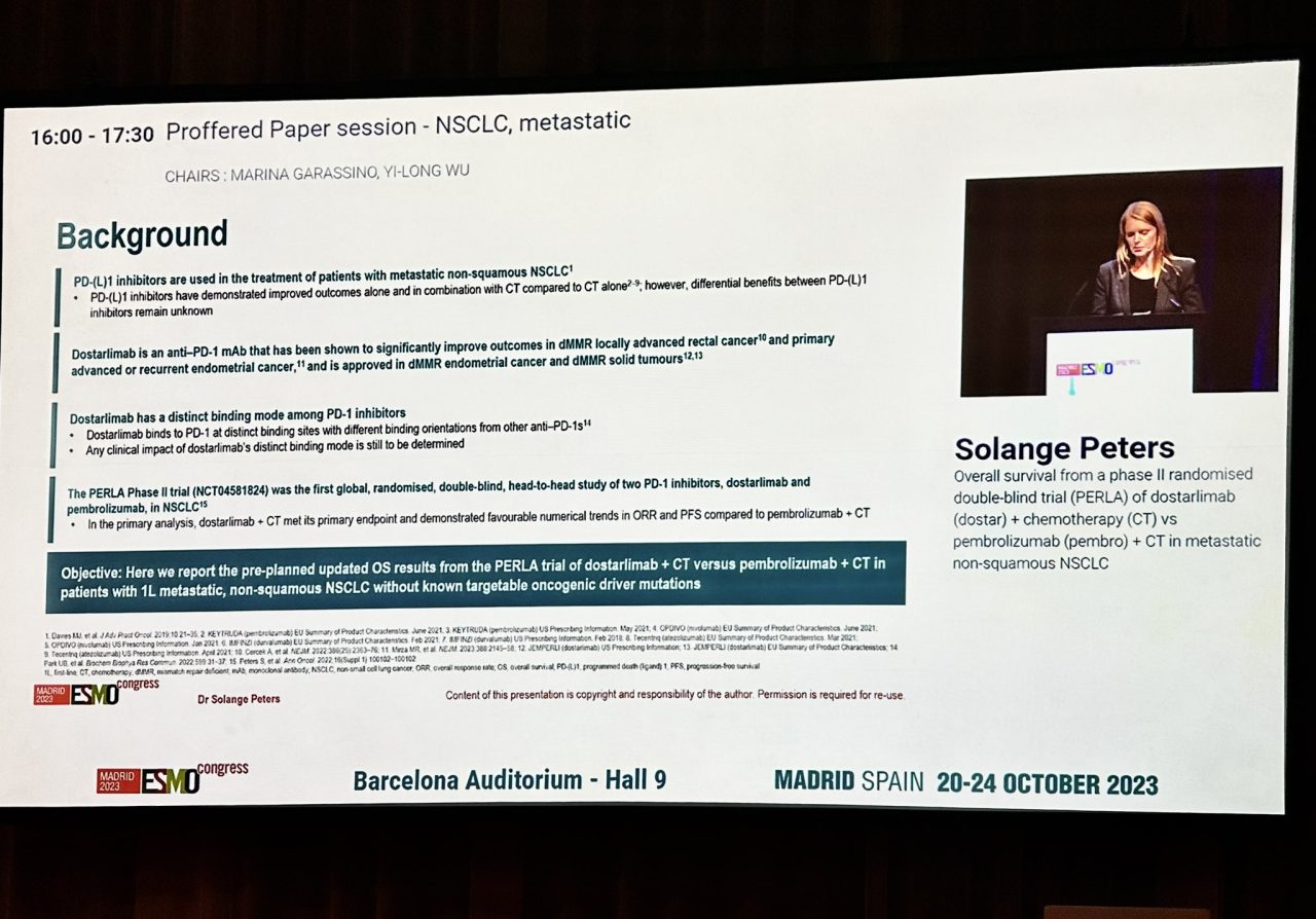 Jose Fernando Moura: Phase 2 PERLA trial shows a new option in same setting NSCLC 1st line