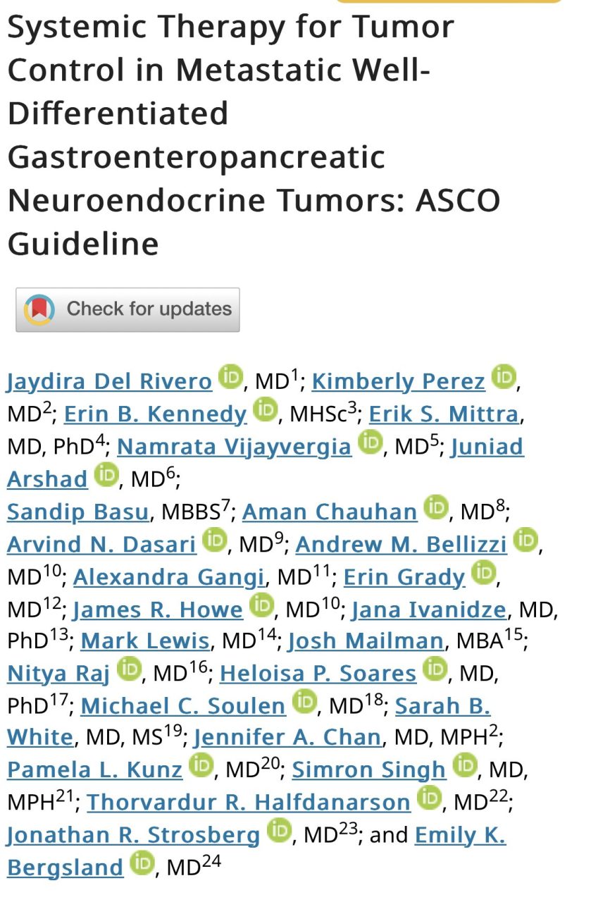 Aman Chauhan: Please check out the inaugural NET ASCO guidelines