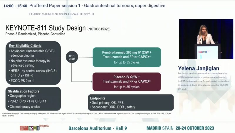 Sharlene Gill’s summary of KEYNOTE-811 by Yelena Janjigian from ESMO23