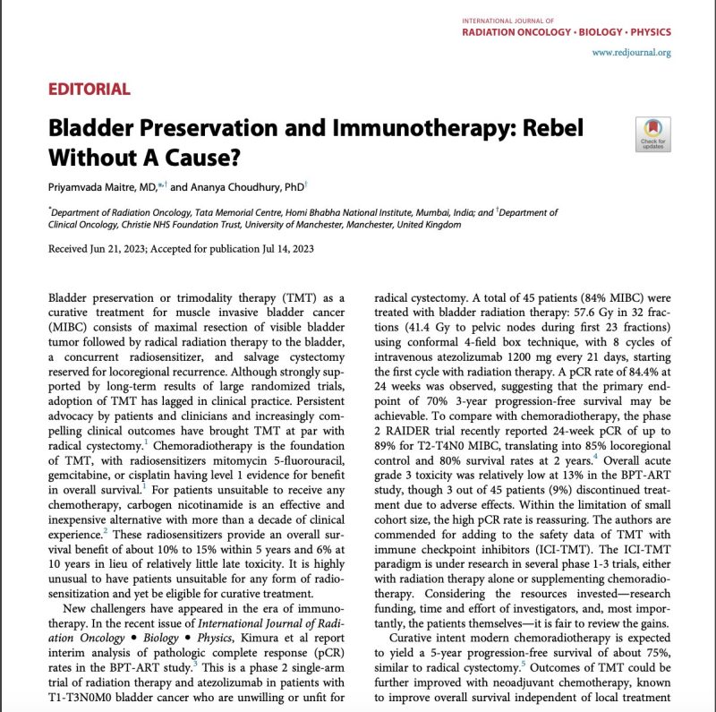 Priyamvada Maitre: Bladder Preservation is in vogue!