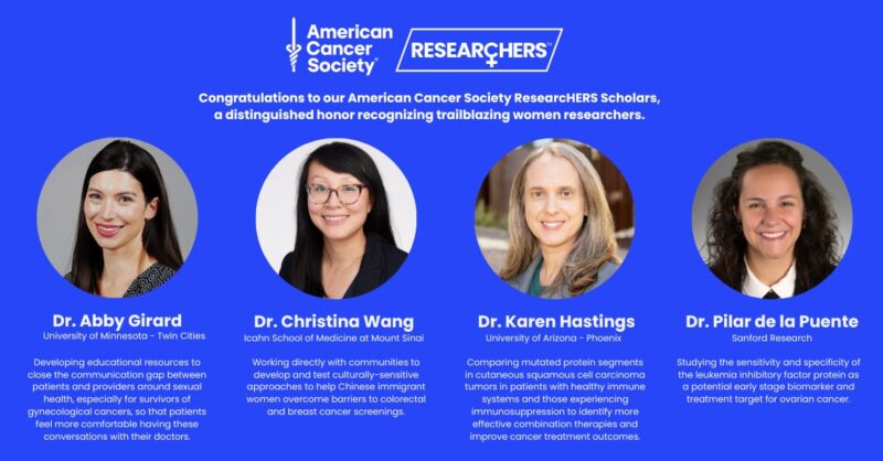 Congratulations to American Cancer Society’s newest ResearcHERS Scholars – American Cancer Society