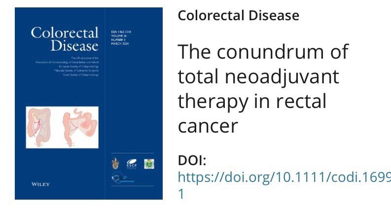 Avanish Saklani: Our opinion in Colorectal Disease is worth a read