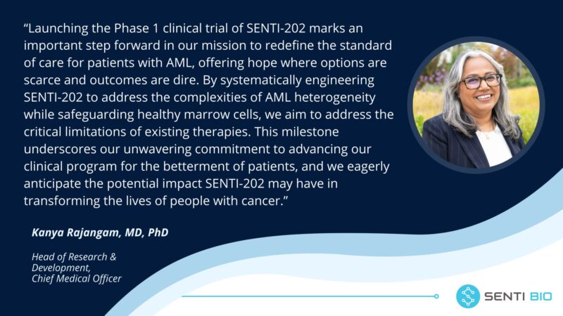 Patient dosing has commenced in the Phase 1 clinical trial of SENTI-202 – Senti Biosciences