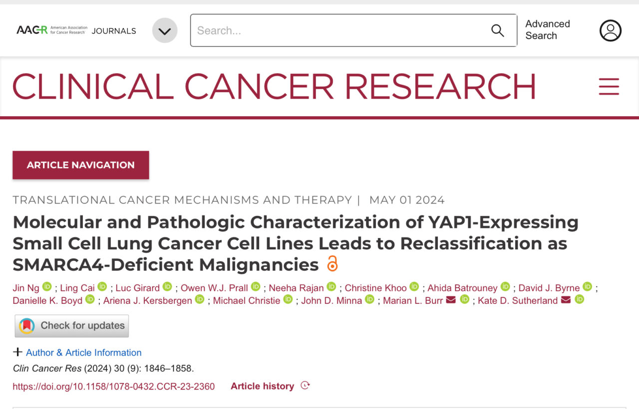 Jarushka Naidoo: Interesting multi-omic analysis of previously classified SCLC cell lines