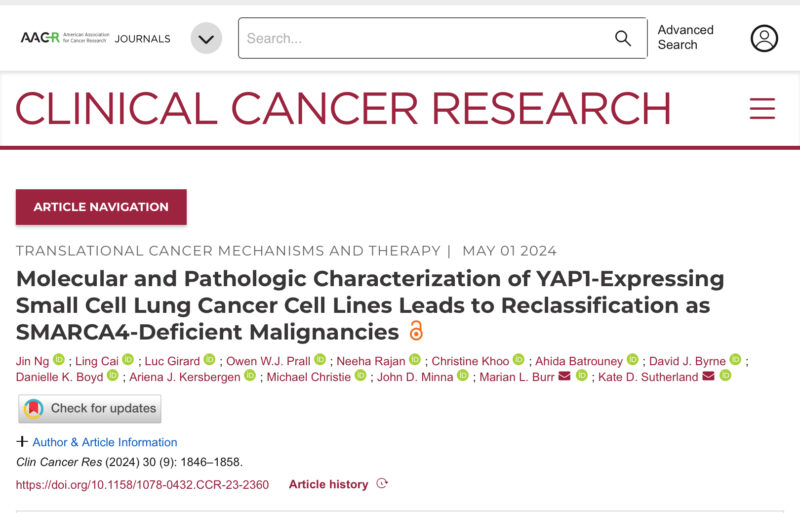 Jarushka Naidoo: Interesting multi-omic analysis of previously classified SCLC cell lines