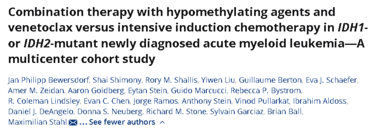 Anand Patel: Enjoyed reading this analysis of HMA-VEN and IC in patients ≥ 60 years old with newly-diagnosed IDHm AML