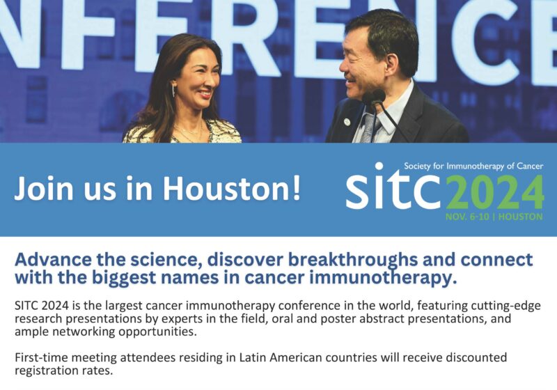 Marco Davila: Great news from Society for Immunotherapy of Cancer for this years meeting in Houston