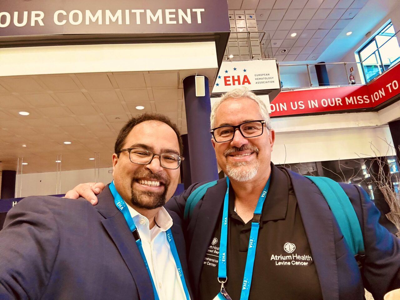 Naveen Pemmaraju: With MPN Guru and dear friend Prof Ruben Mesa at EHA2024