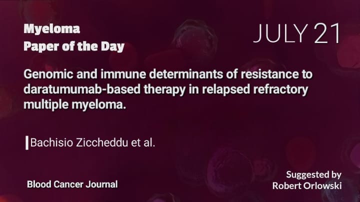 Myeloma Paper of the Day, July 21st, suggested by Robert Orlowski