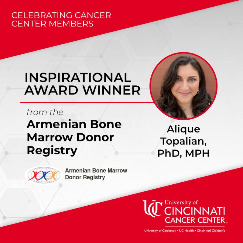 Alique Topalian received the Inspirational Award from the Armenian Bone Marrow Donor Registry