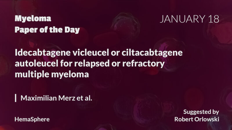 Myeloma Paper of the Day, January 18th, suggested by Robert Orlowski