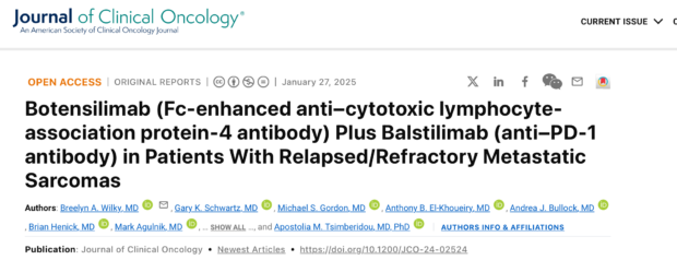 Botensilimab and Balstilimab sarcoma