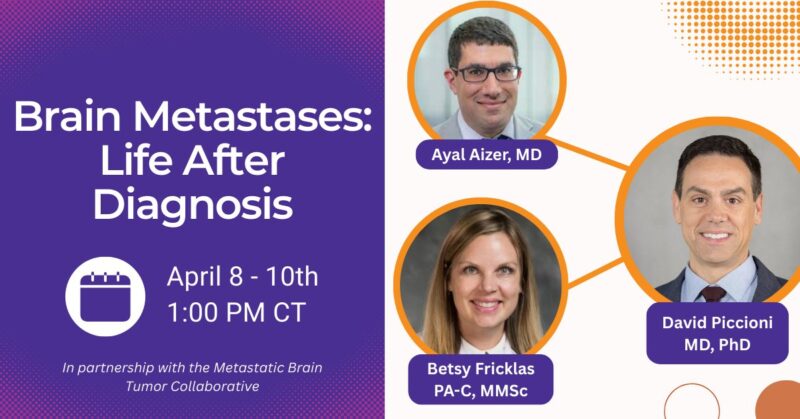 Brain Metastases: Life After Diagnosis – 3-Day Online Series by the American Brain Tumor Association