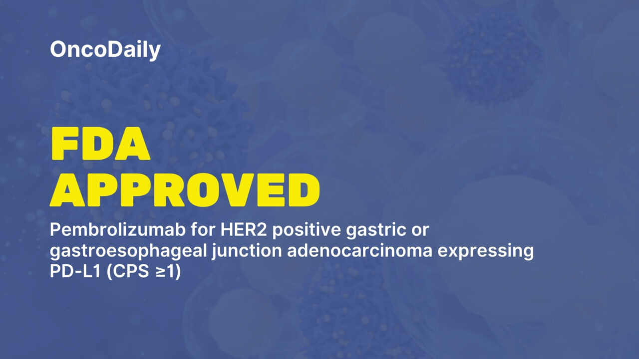 FDA approval: Pembrolizumab for HER2 positive gastric or GEJ adenocarcinoma expressing PD-L1 (CPS ≥1): KEYNOTE-811 Trial