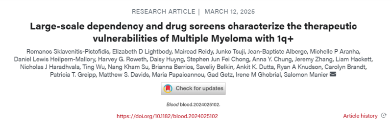 Myeloma Paper of the Day Myeloma Paper of the Day