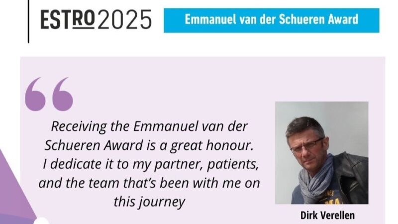 Interview with Dirk Verellen, recipient of Emmanuel van der Schueren Award – ESTRO