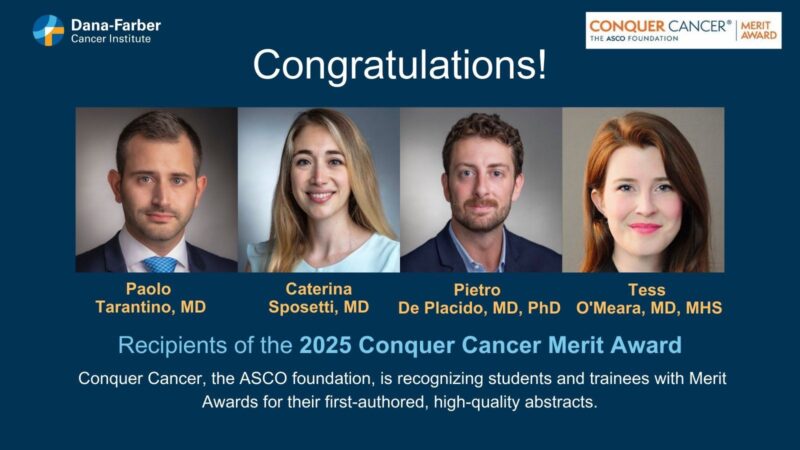 Paolo Tarantino Awarded ASCO25 Merit Award at Dana-Farber