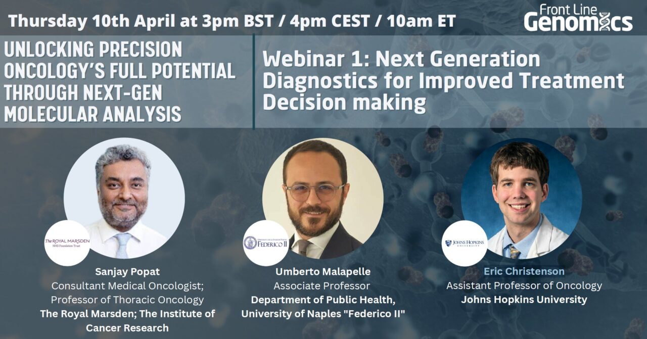 Join Front Line Genomics’s upcoming webinar series next week to explore the power of next-gen molecular analysis