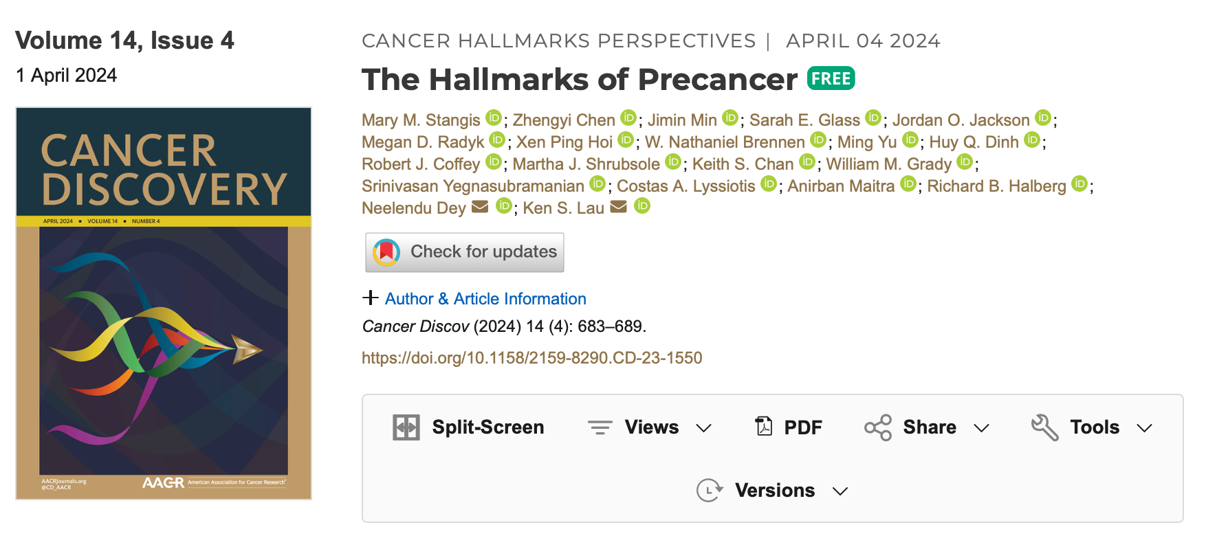AACR Cancer disocvery