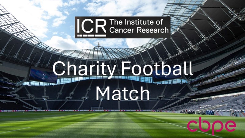 The Institute of Cancer Research on the big screens at Tottenham Hotspur Football Club Stadium