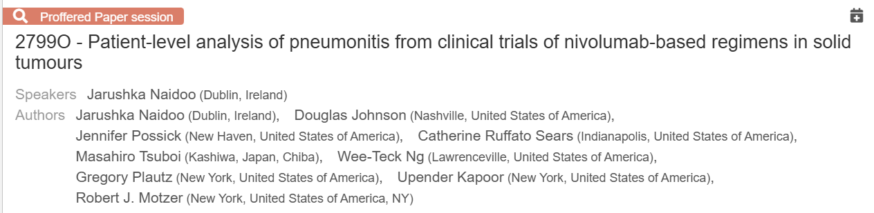 Cheackpoint inhibitor pneumonitis 