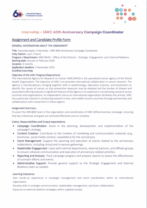 International Agency for Research on Cancer