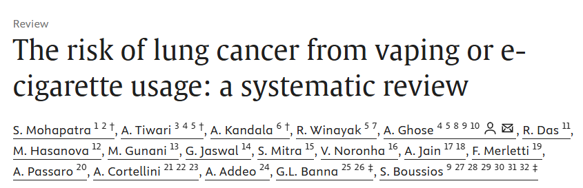 Giuseppe Banna Vaping and Lung Cancer