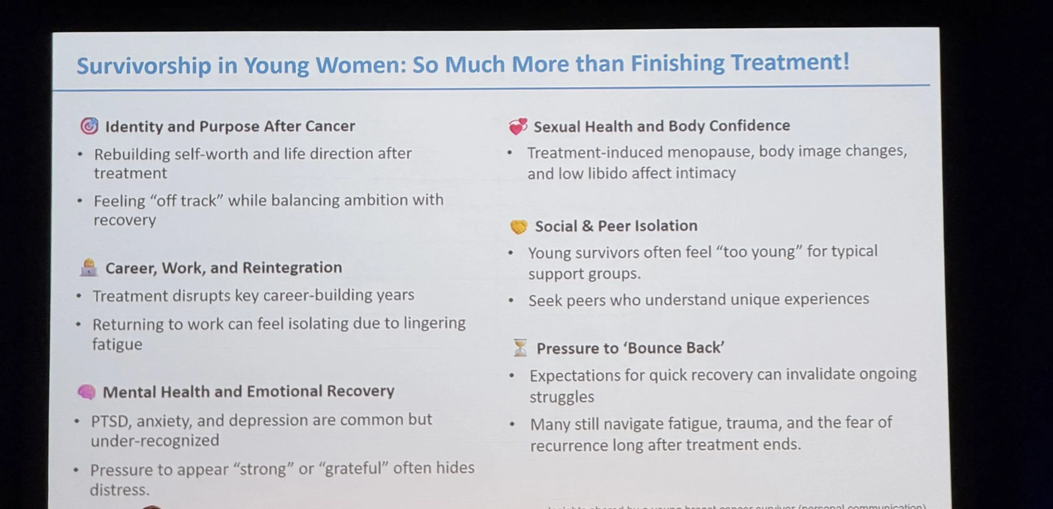 Survivorship in Young Women