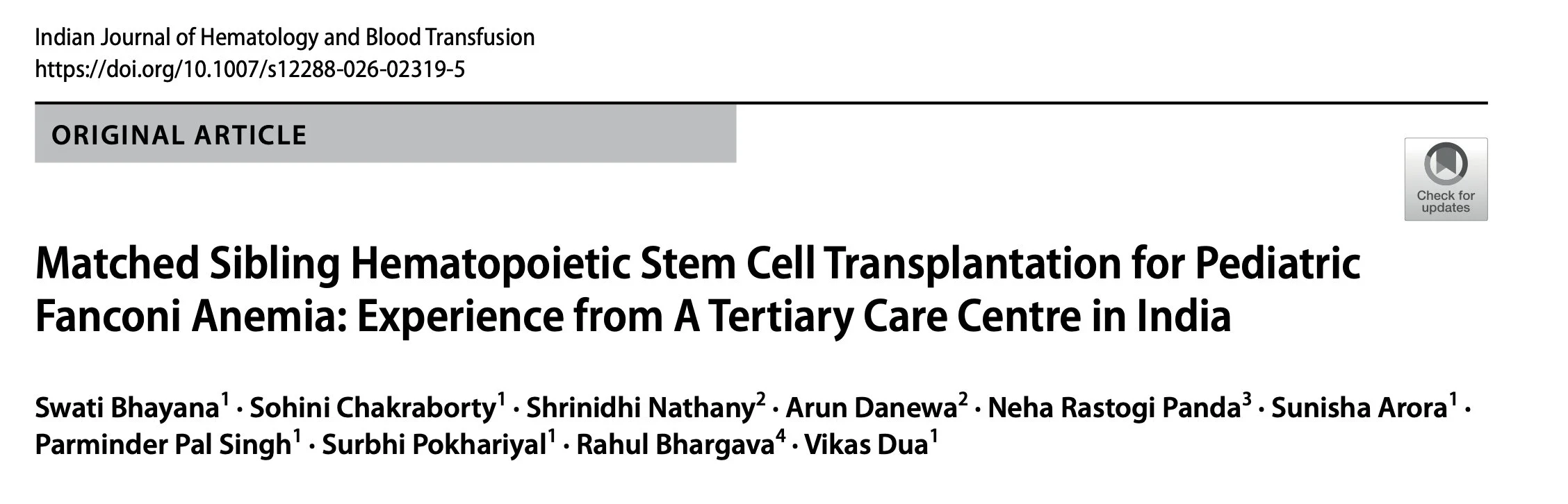 Stem Cell Transplantation