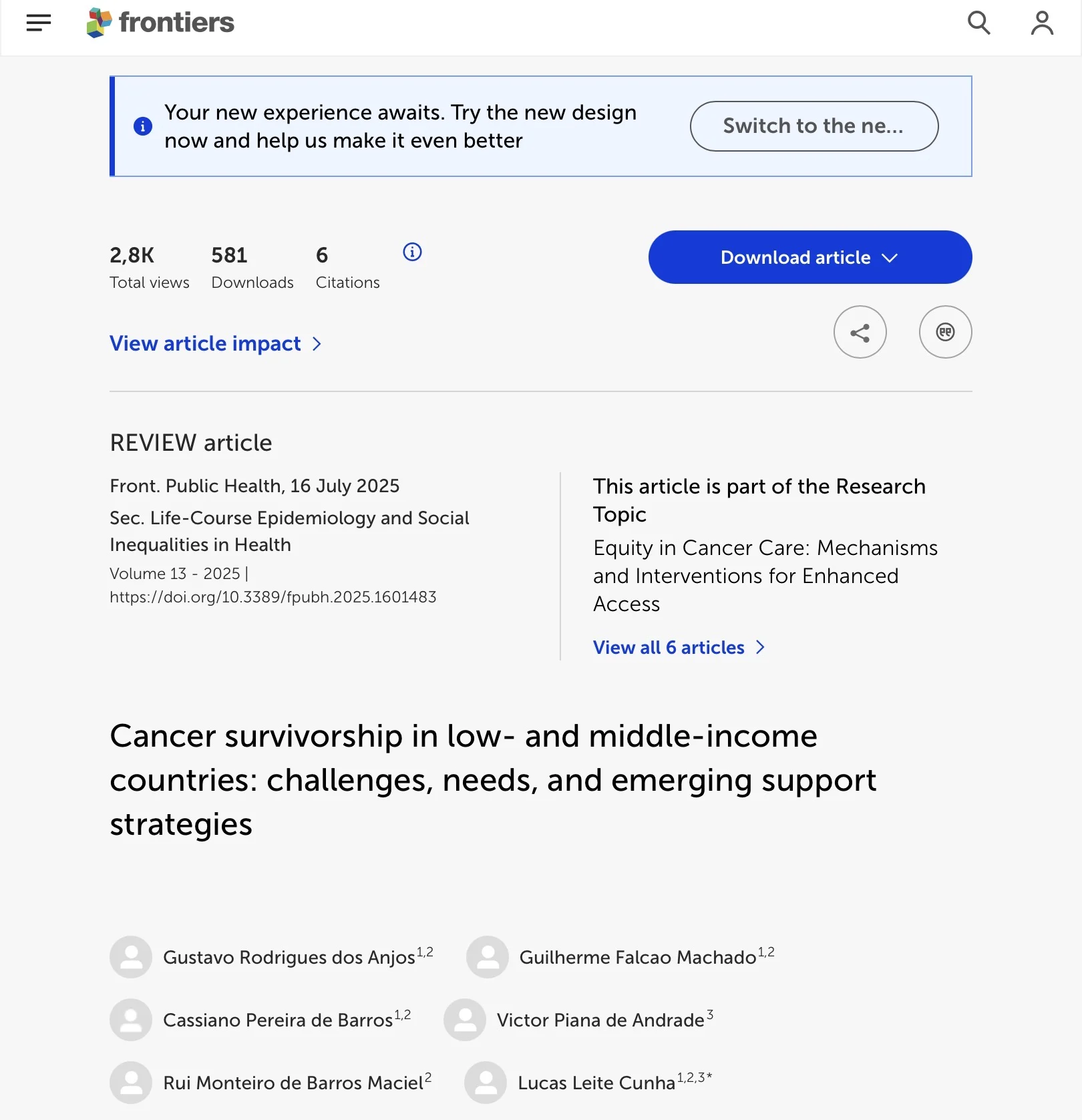 Cancer Survivorship