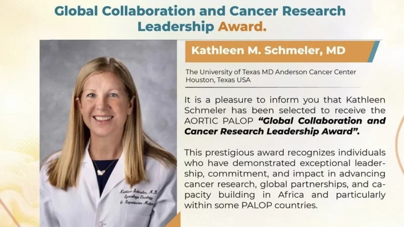 Kathleen Schmeler: Honored to Receive Global Collaboration and Cancer Research Leadership Award