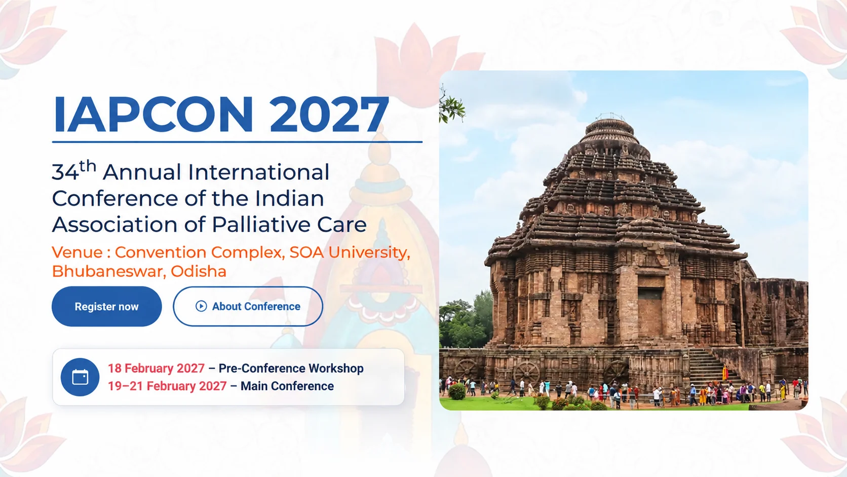 IAPCON 2027: 34th Annual International Conference of the Indian Association of Palliative Care 9 IAPCON 2027